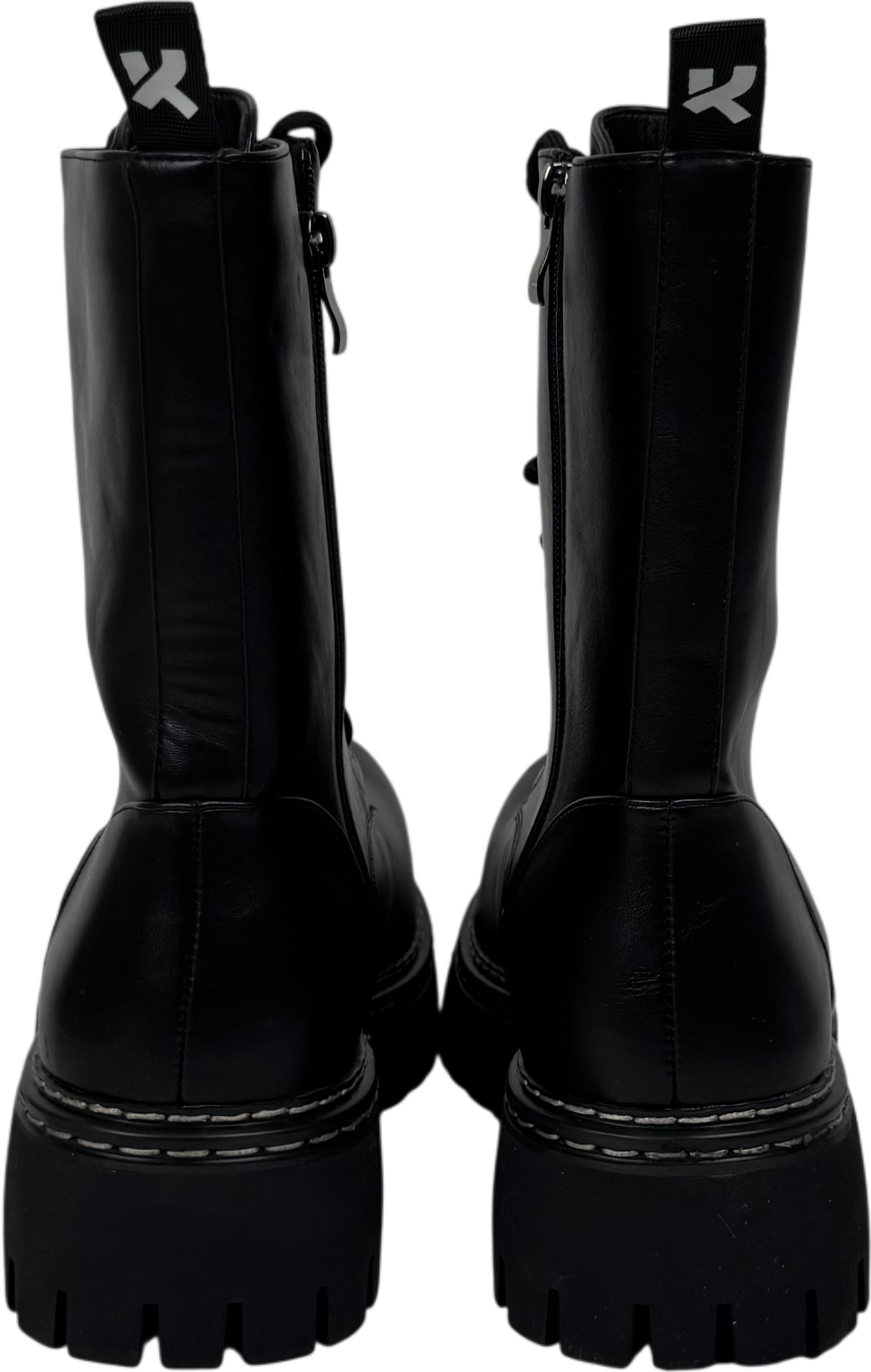 Koi Footwear Gimli Black Square Toe Lace Up Boots UK 9 EU 43 👞