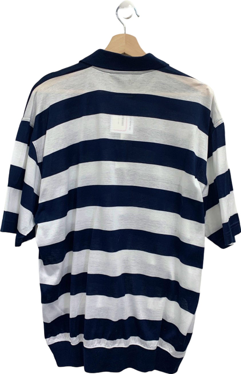 Paul & Shark Navy/White Striped Polo Shirt UK L