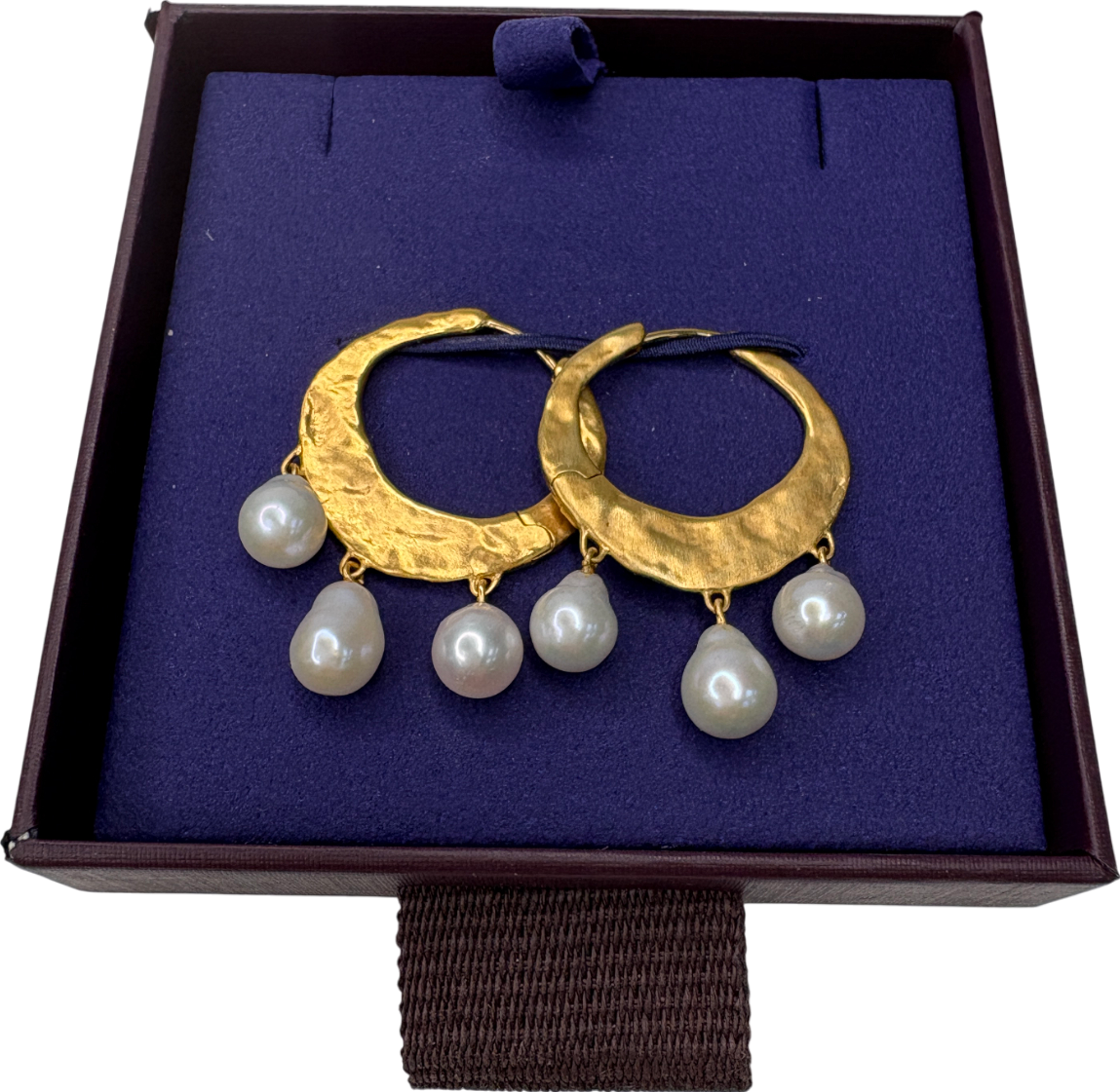 Monica Vinader Capri Baroque 18k Gold And Pearl Medium Hoop Earrings
