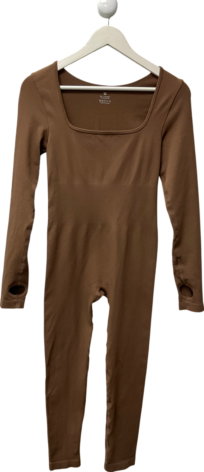 Square Neck Brown Jumpsuit UK M