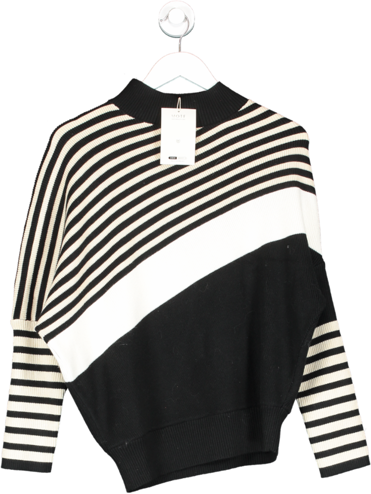 SHEIN Black Diagonally Striped Jumper UK S
