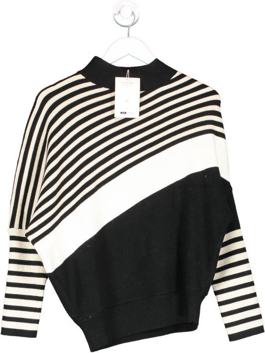 SHEIN Black Diagonally Striped Jumper UK S