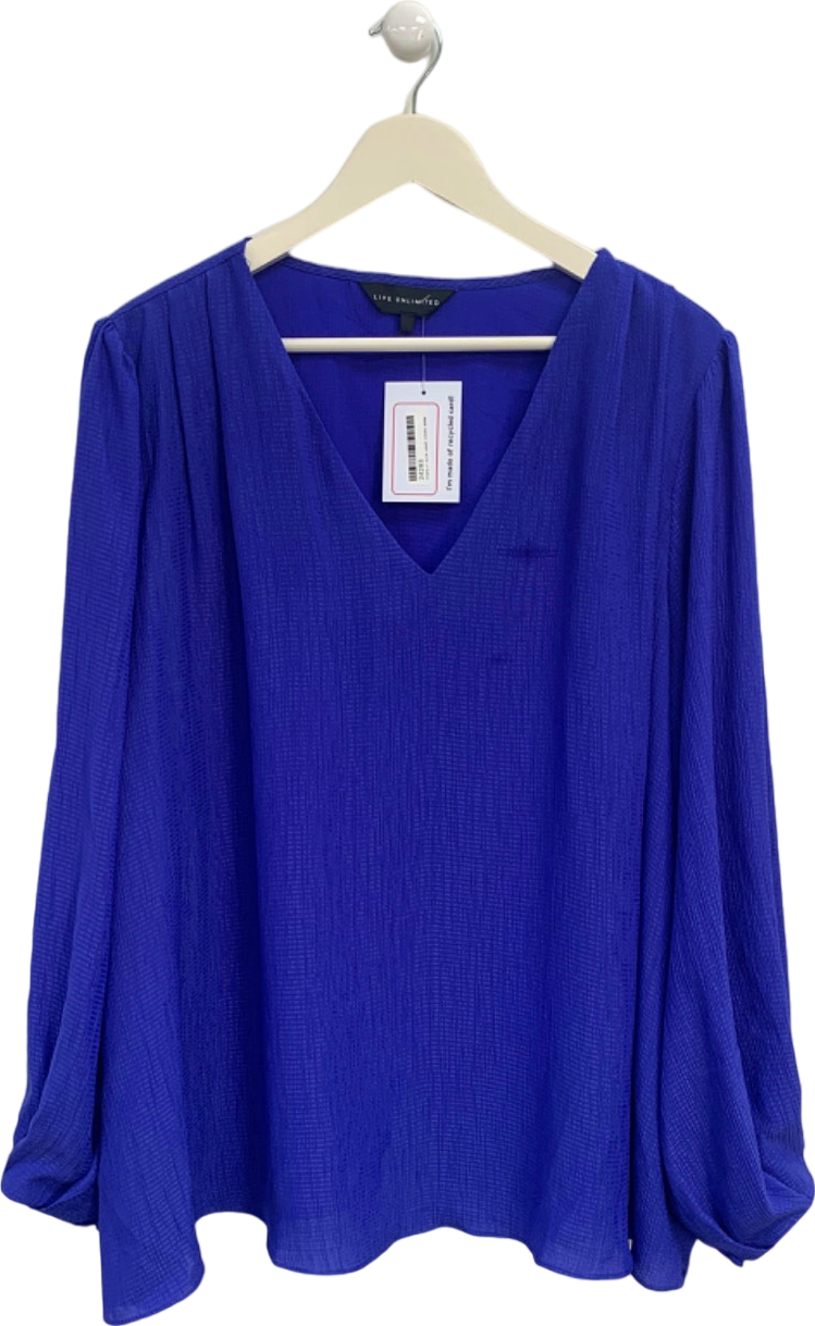 Live Unlimited Blue V-Neck Blouse UK 24