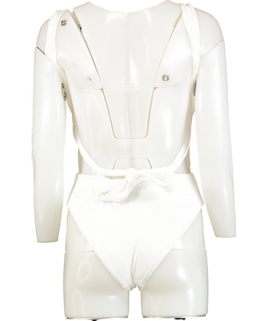 Baiah White The Siren Plunge Swimsuit UK S