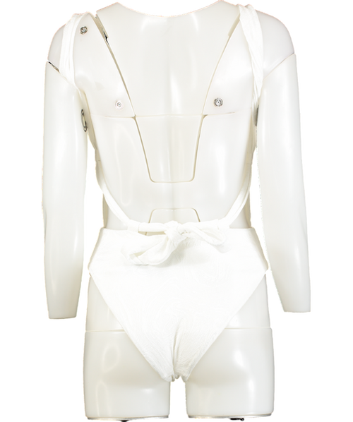 Baiah White The Siren Plunge Swimsuit UK S