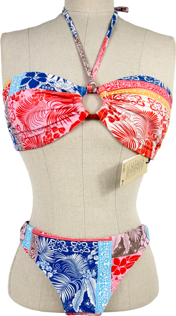 Sea level Multicoloured Coco Island O Ring Bandeau Bikini UK 10
