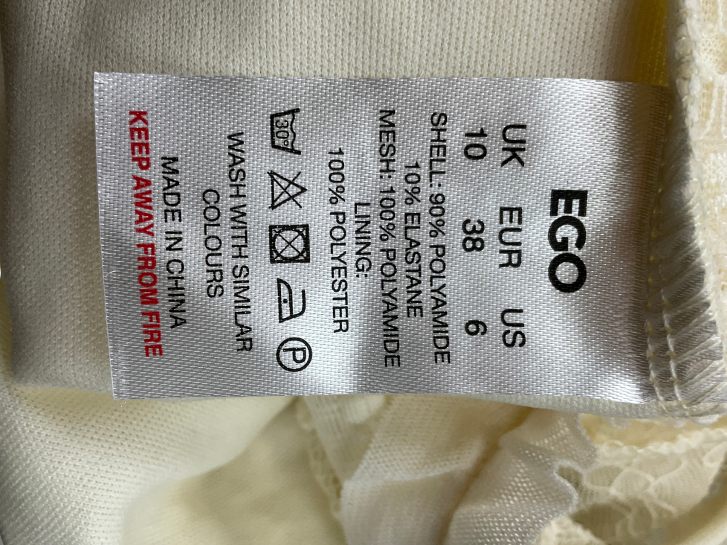 Ego Cream Textured Frilly Micro Shorts And Tie Front Long Sleeve Crop Top UK 10