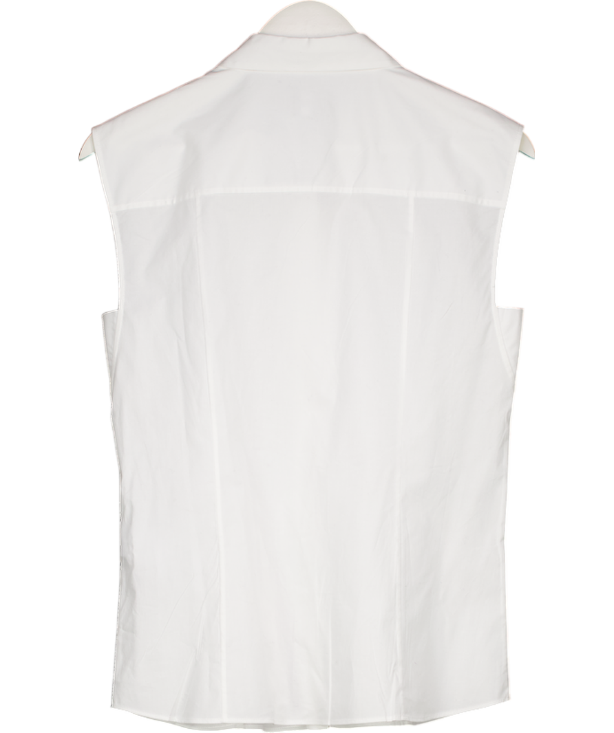 BOSS White Sleeveless Shirt UK 8
