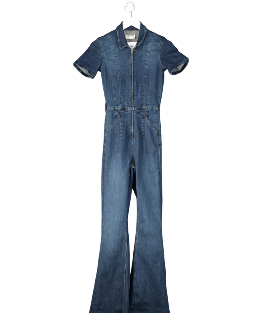 Free People Blue Jayde Flare Jumpsuit UK XS