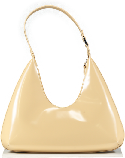 BY FAR Beige Amber Semi Patent Leather Shoulder bag