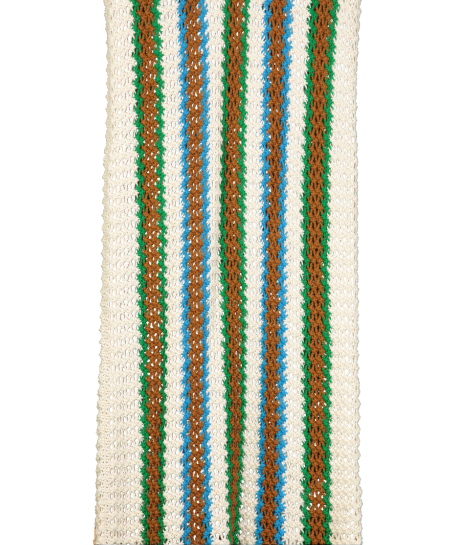 Mother Cream Striped The Benefits Fringe Maxi Dress UK XS