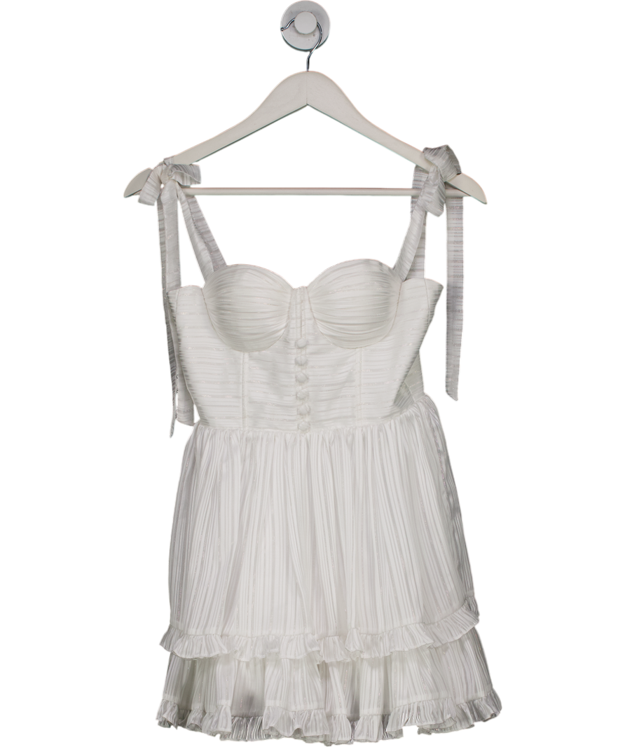 Adeirlina White Pleated Corset Mini Dress UK XS