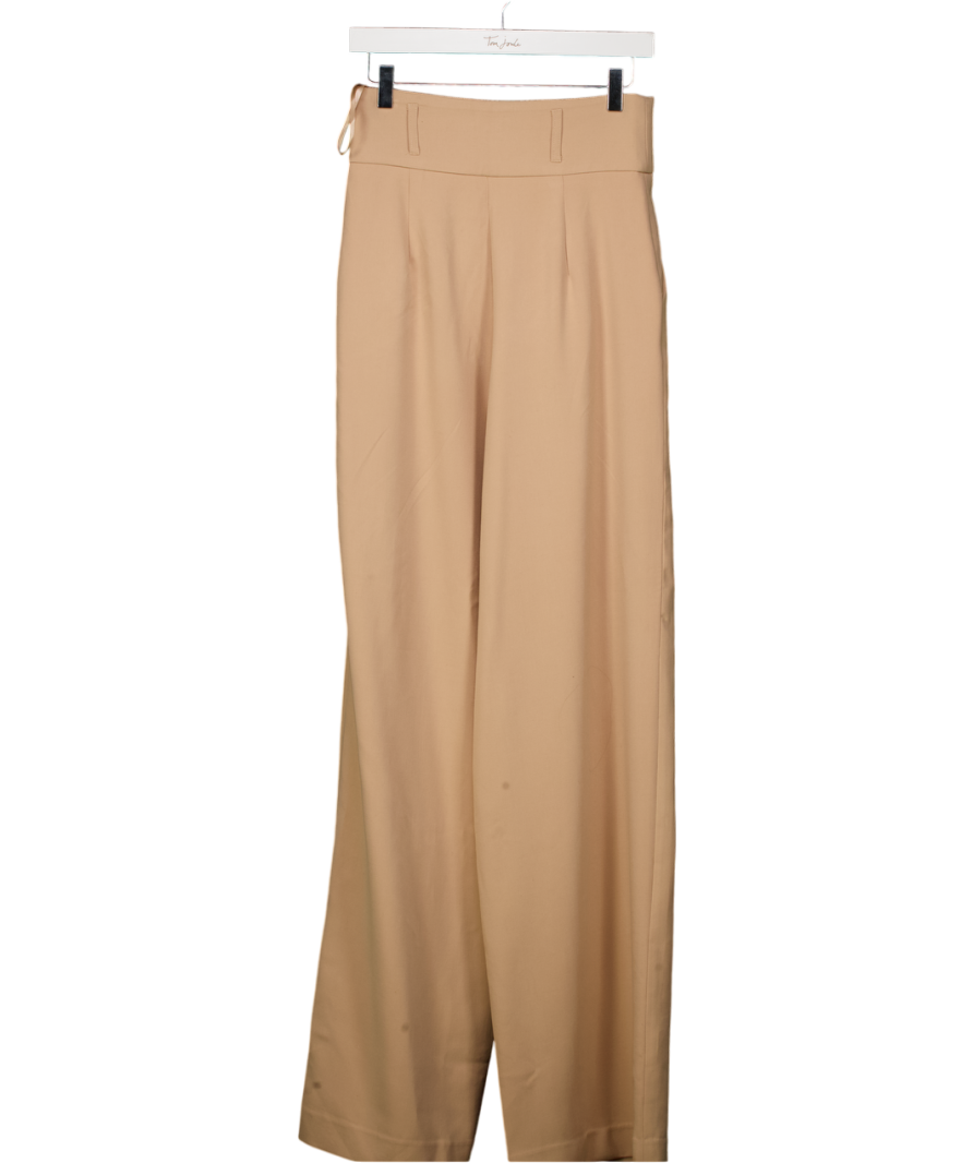 Karen Millen Beige Essential Tailored High Waist Wide Leg Trouser UK 6