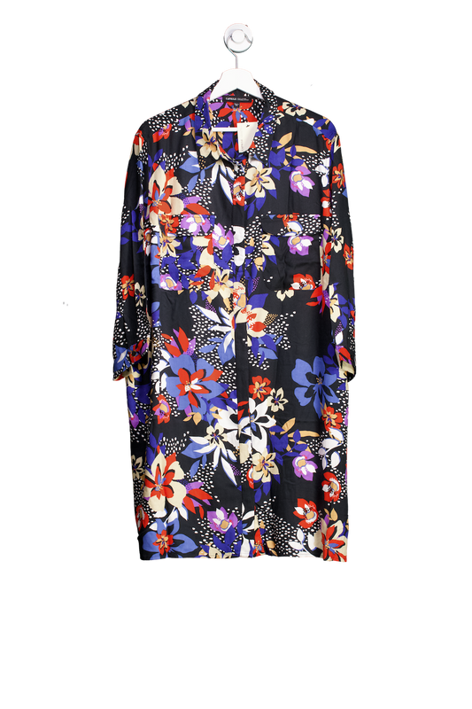 Capsule Multicoloured Dark Floral Shirt Dress UK 24