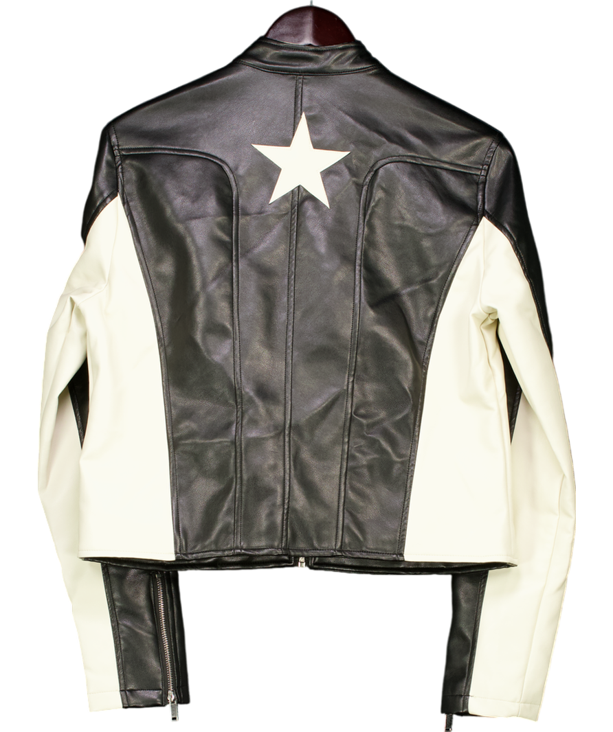 Stoosh Black Faux Leather Jacket UK M