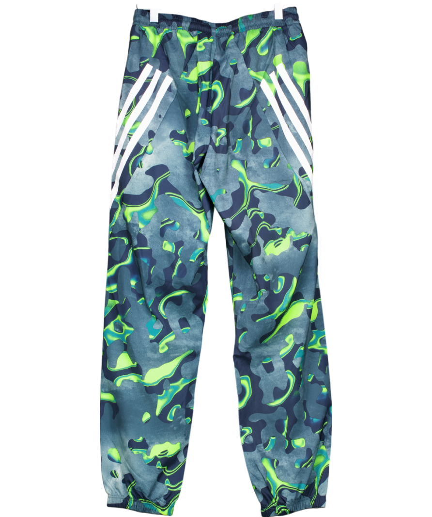 adidas Green Loose Fit Printed Trousers UK S