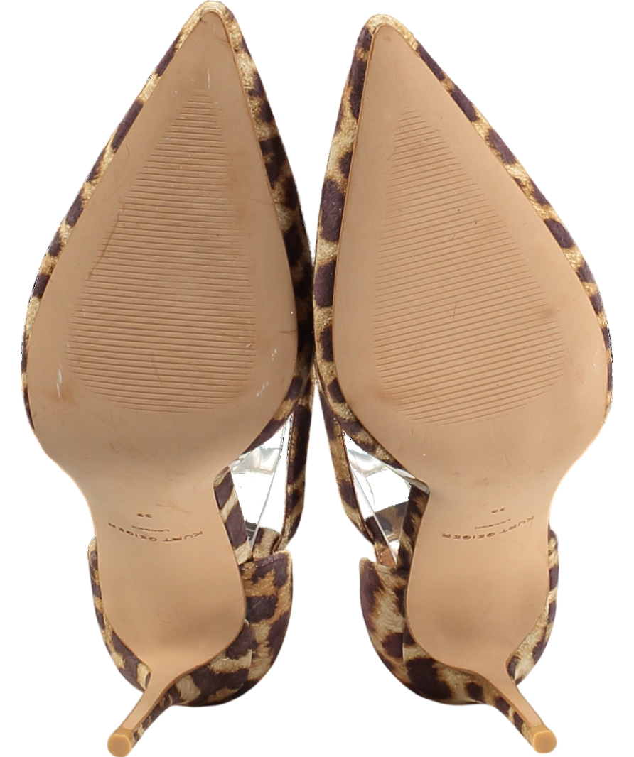 Kurt Geiger Brown Leopard Print Vinyl Belgravia Court Shoes UK 6 EU 39 👠
