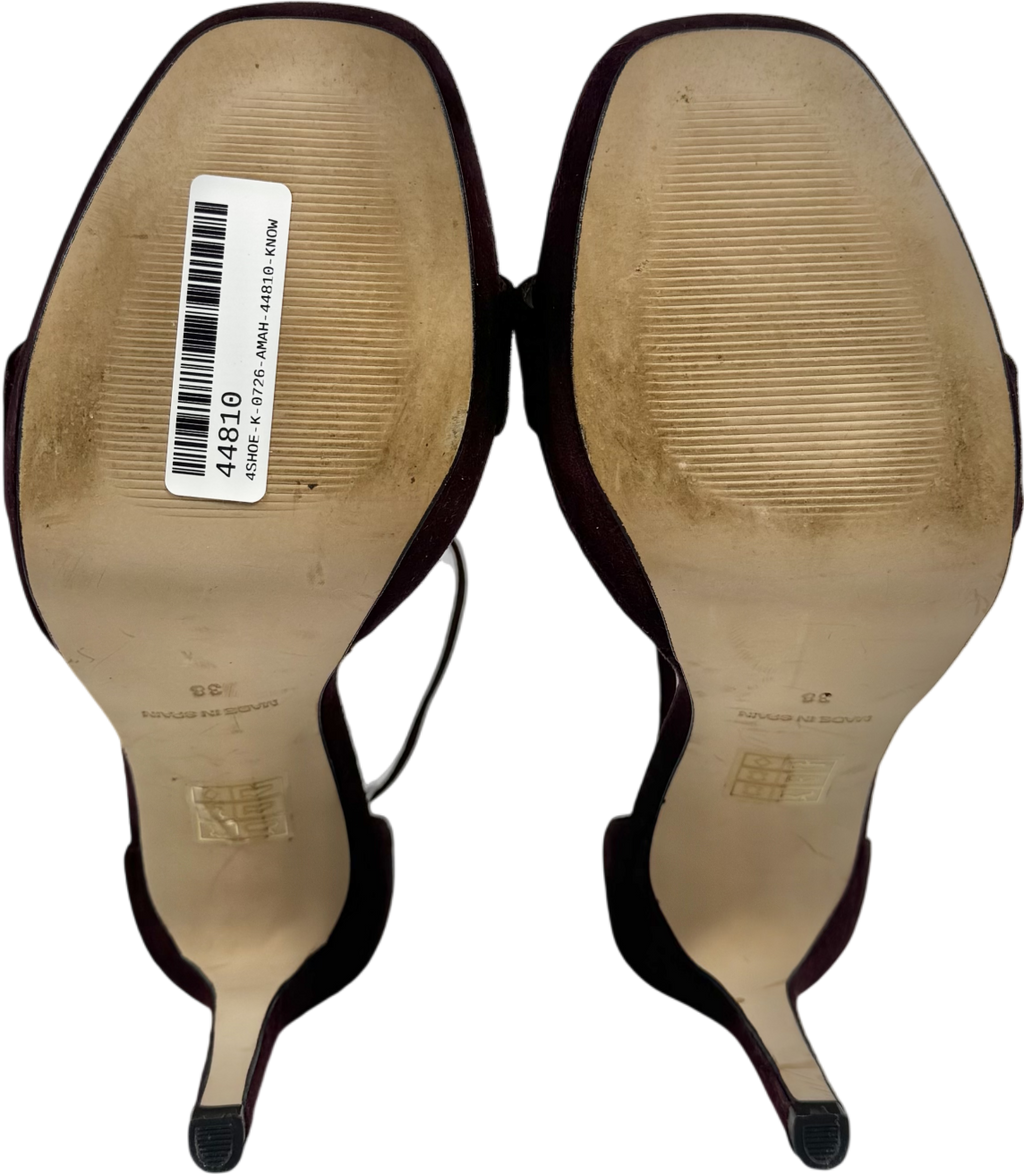 Karen Millen Red Florence Heeled Sandals Burdgundy UK 5 EU 38 👠