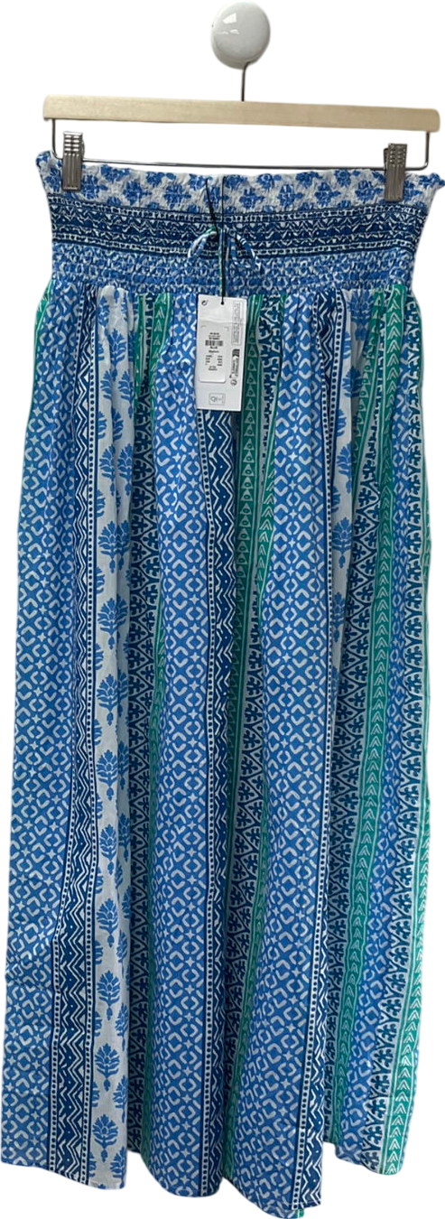 Primark Vintage Style Green And Blue Maxi Skirt UK 14