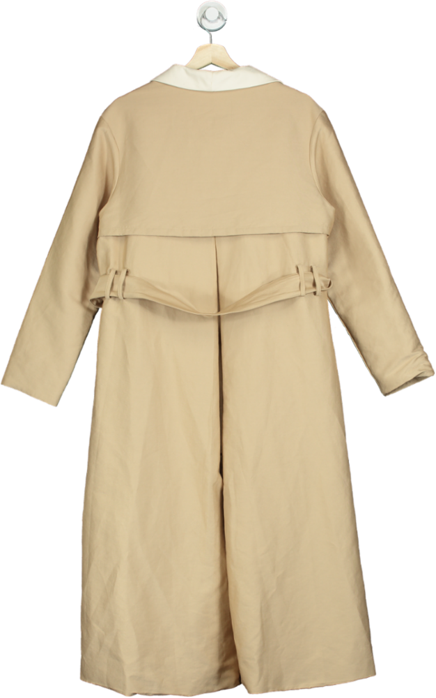 NA-KD Beige Contrast Colour Trench Coat UK XS