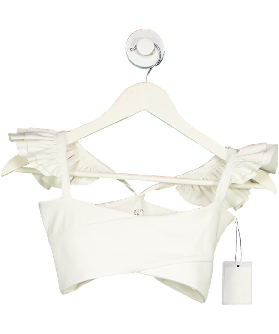 Port De Bras White Cross Crop Top UK XS