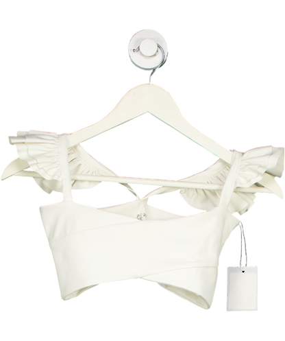 Port De Bras White Cross Crop Top UK XS