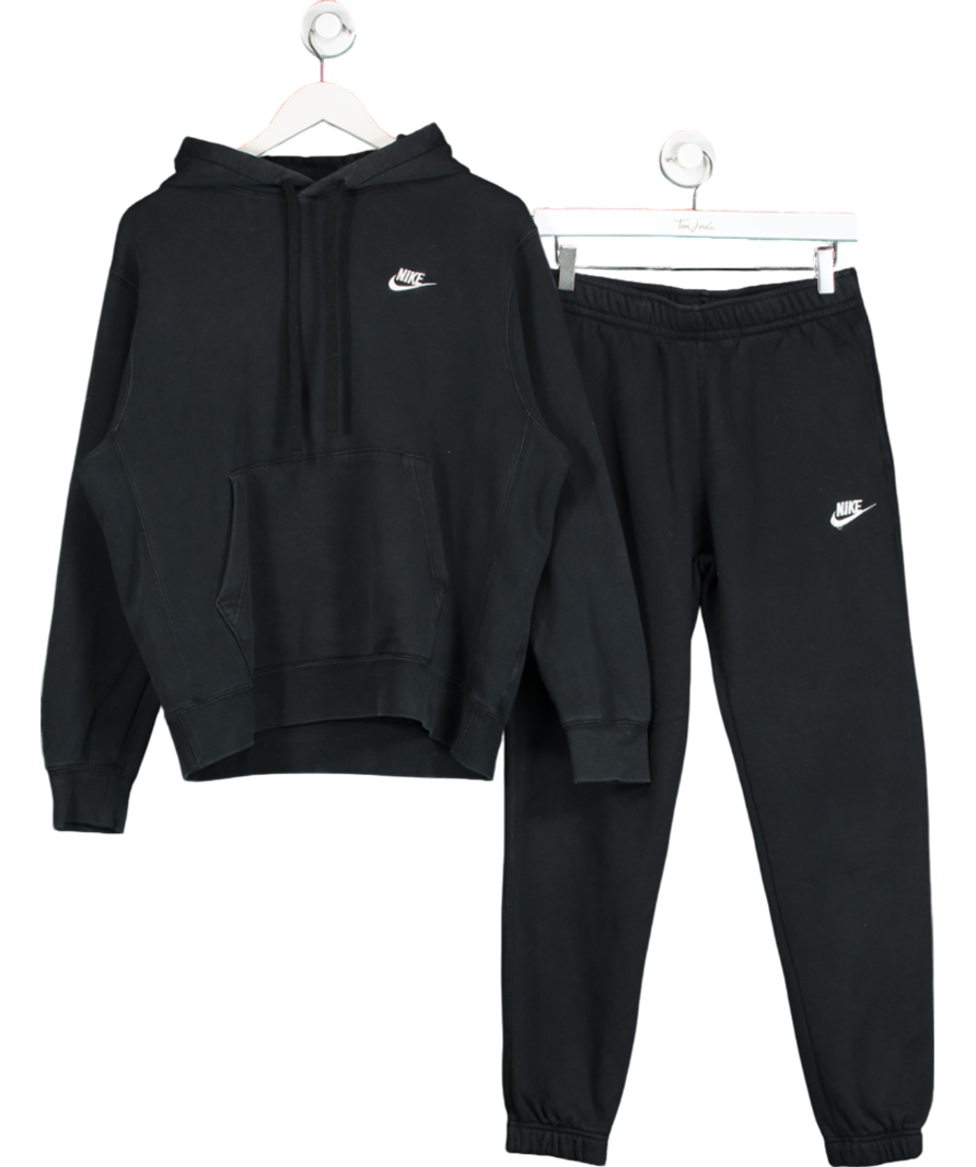 Nike Black Sportswear Club Fleece Hooded Tracksuit UK M