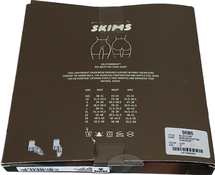 SKIMS Nude Seamless Sculpt Mid Waist Mid Thigh Short - Clay UK XL