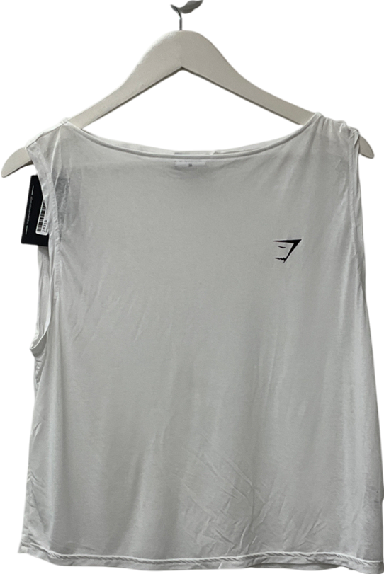 gymshark White Training Drop Arm Tank Top UK M