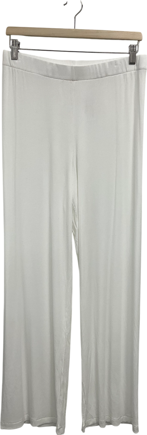SKIMS White Soft Lounge Ribbed Pants UK M