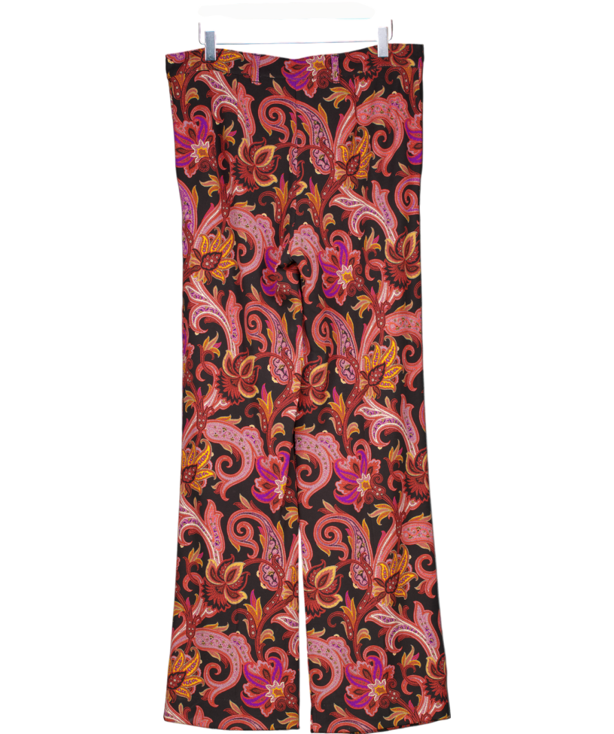 Etro Black Paisley Straight Leg Trousers UK 14