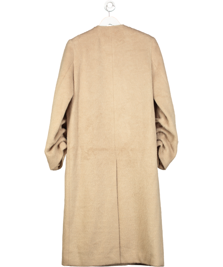 ASOS Beige Longline Teddy Bear Trench Coat UK 10