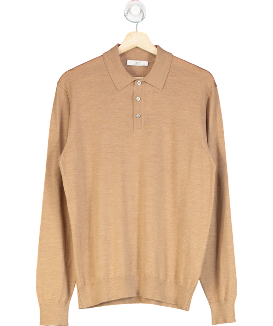 Mr Porter Brown Merino Wool Polo Shirt UK M