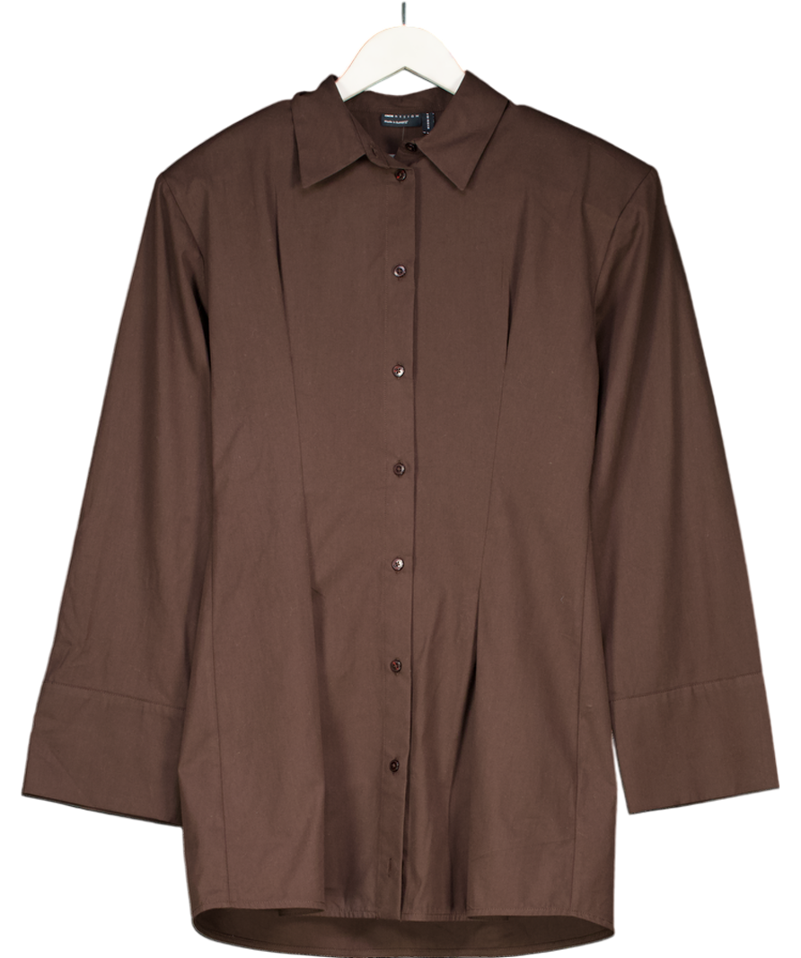 ASOS Chocolate Brown Mini Shirt Dress UK 8