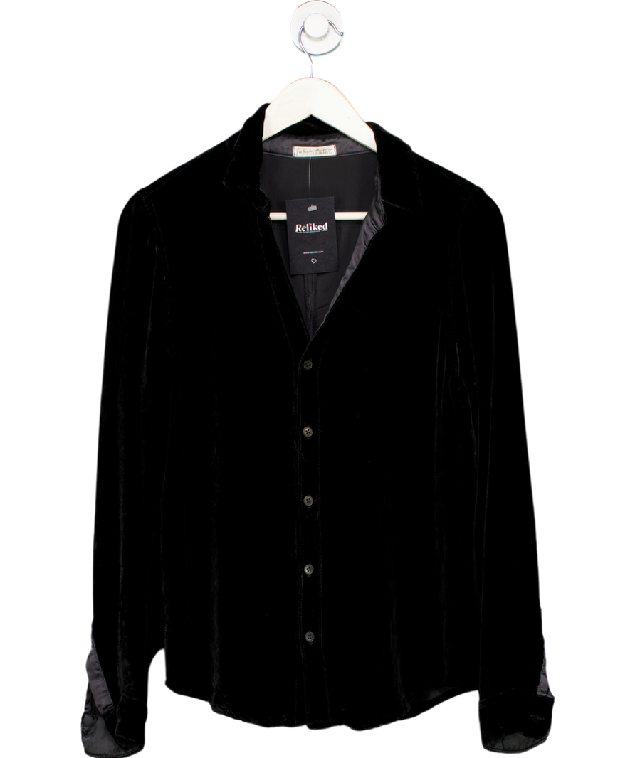 Free People Black Marianne Velvet Shirt UK S