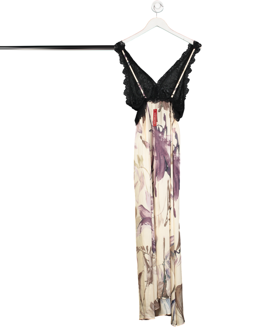 Yamamay Nude Floral Long Chemise Dress UK S