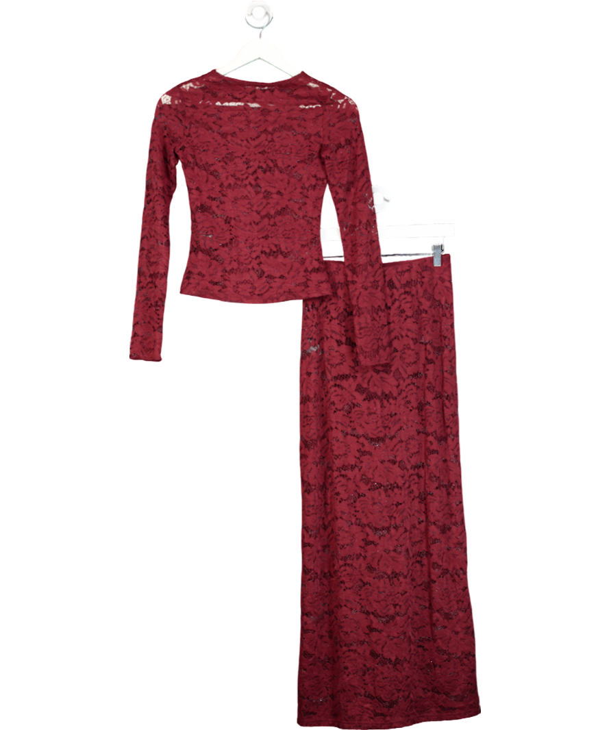 4th & Reckless Red Emery Lace Long Sleeve Top And Emelda Skirt UK 6