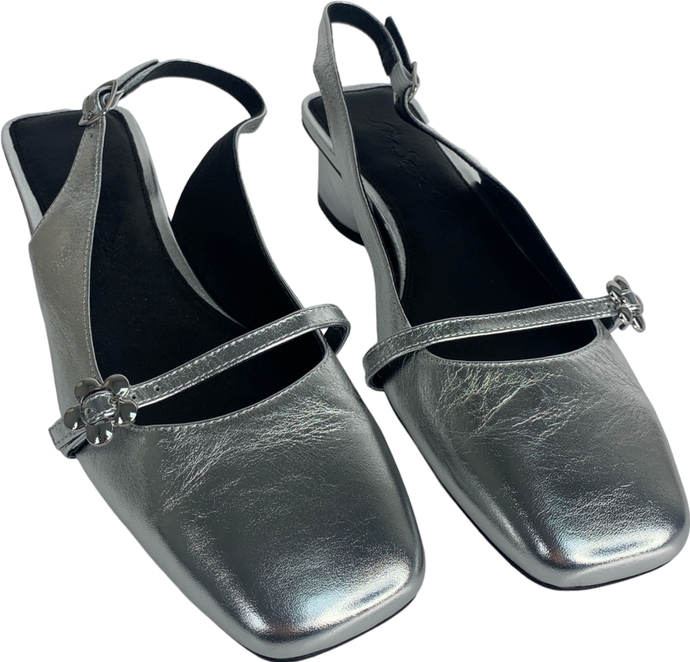 lisa saya gah Silver mary jane shoes US9 UK 7