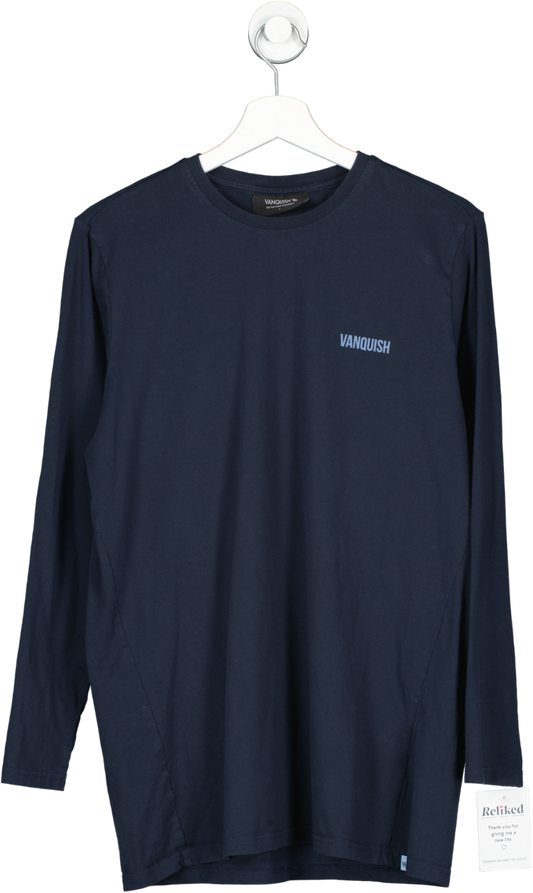 Vanquish Blue Classic Long Sleeve Fitted T Shirt UK L