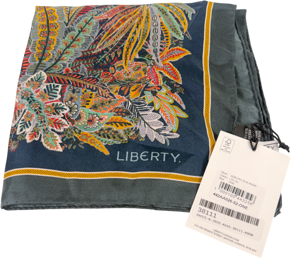 Liberty Green Adelphi Sun Scarf 45cm 100% Silk One Size