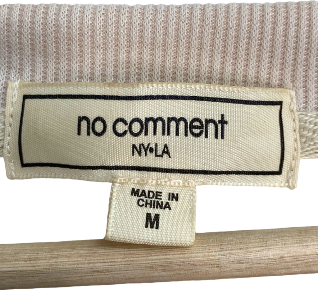 No Comment Beige Nashville Sweatshirt UK Medium