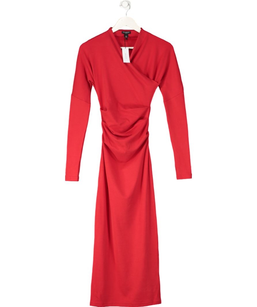 Karen Millen Red The Founder Asymmetric Neck Midi Dress UK XS