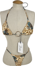 Bamba swim Brown Triton Top And Bikini Leopard Boheme UK S