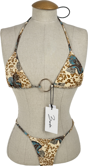 Bamba swim Brown Triton Top And Bikini Leopard Boheme UK S