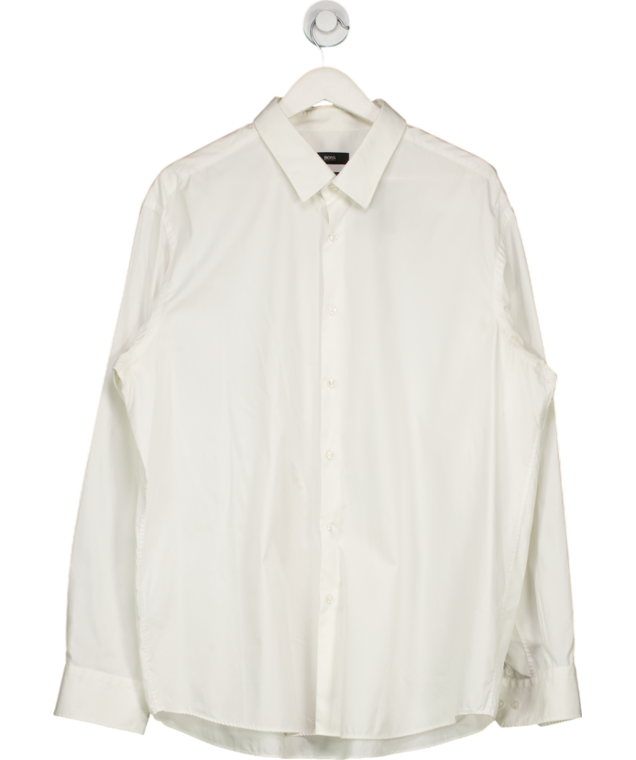 HUGO BOSS White Cotton Regular Fit Easy Iron Shirt UK XXL