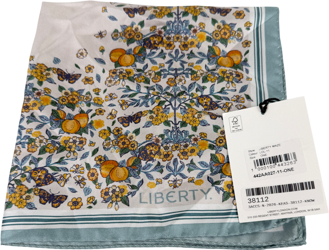 Liberty Blue Maze Scarf 100% Silk One Size