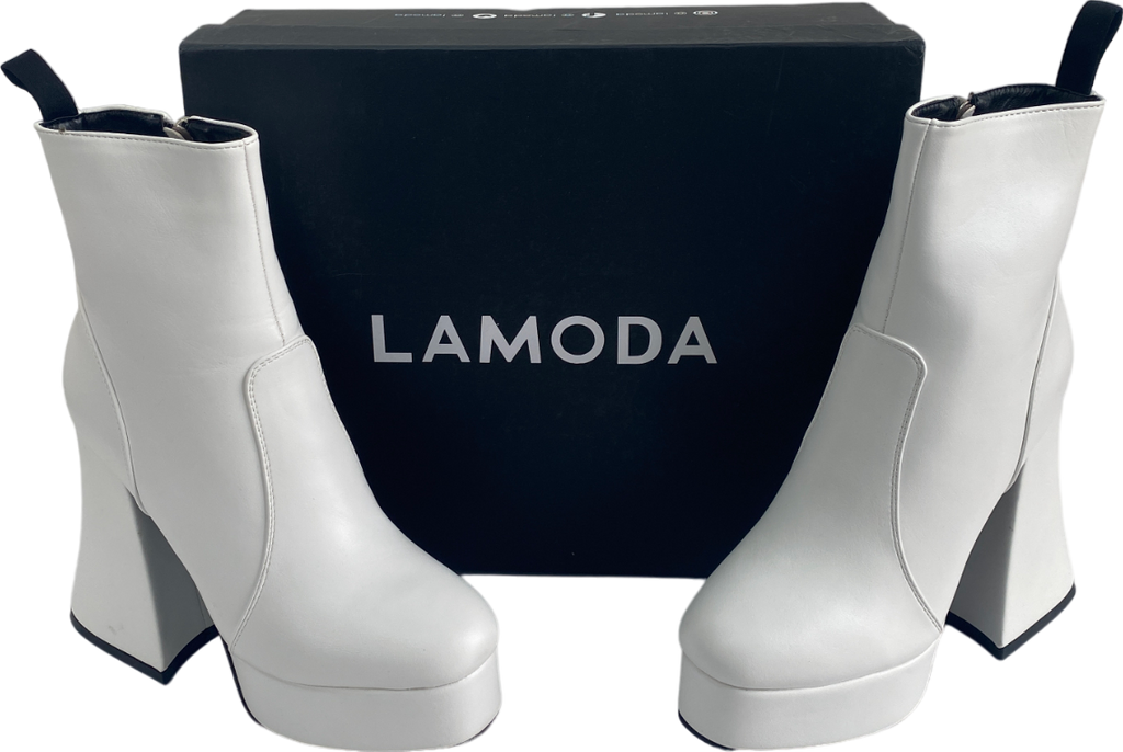 Public Desire White Be Mine High Heeled Sock Boots UK 3 EU 36 👠