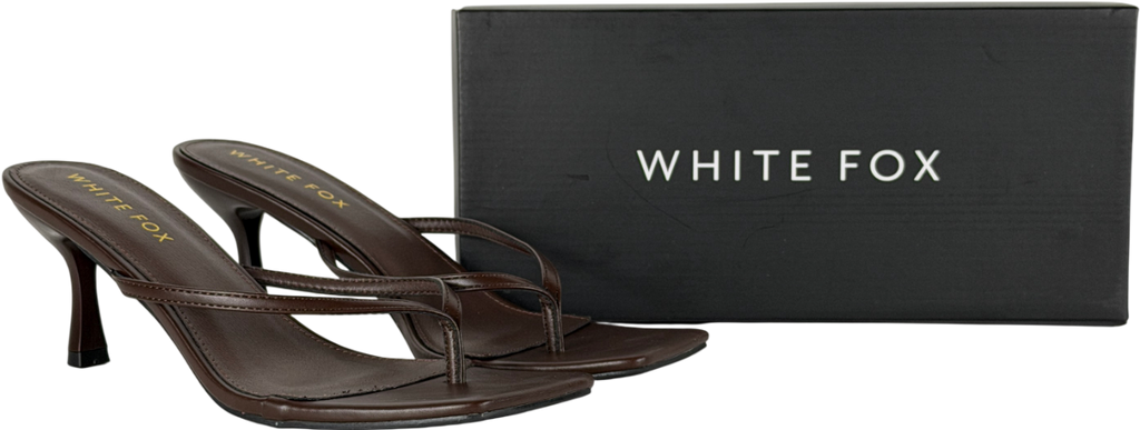 White Fox Brown Mitchell Thong Mules UK 7 EU 40 👠