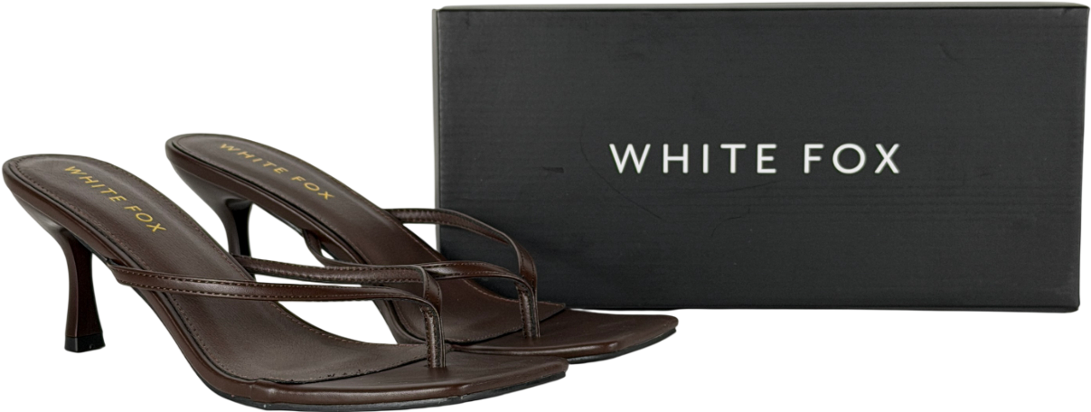 White Fox Brown Mitchell Thong Mules UK 7 EU 40 👠