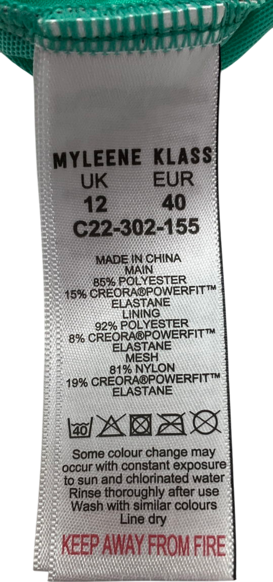 Next x Myleen Klass Blue  Snake Print Bandeau Tummy Control Swimsuit UK 12